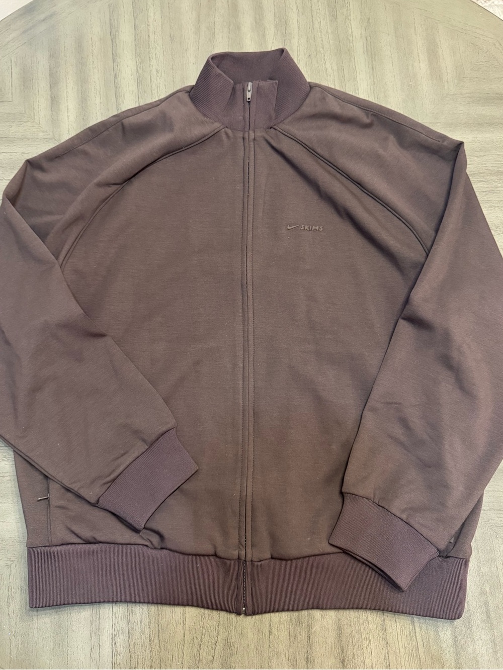 SKIMS x Nike Women’s Full-Zip Track Jacket in Dark Brown